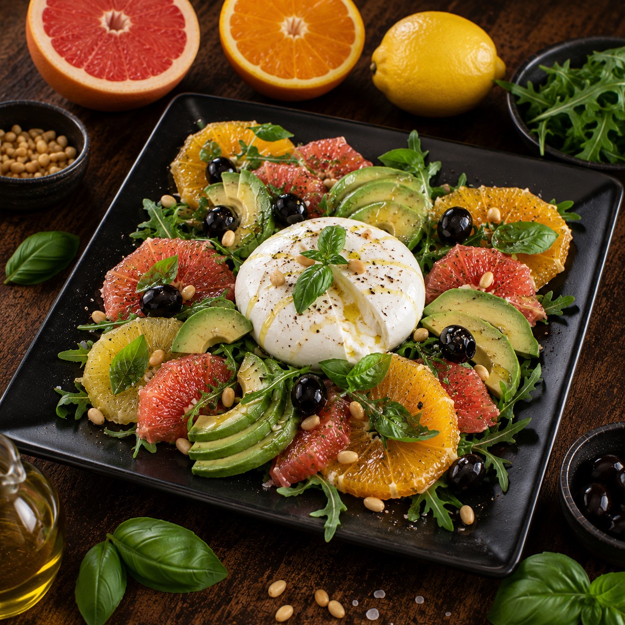 Burrata aux agrumes