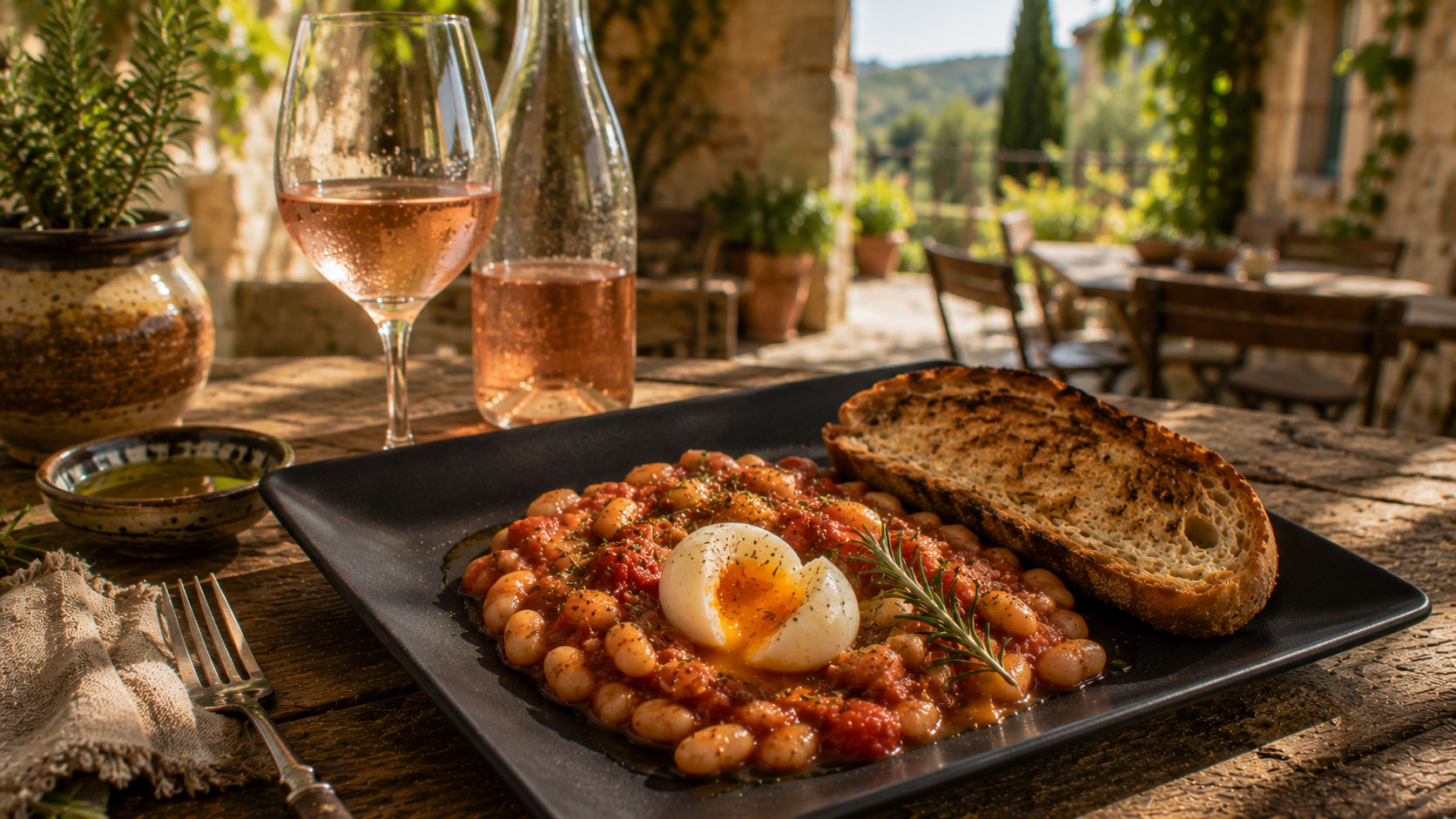 Haricots blancs à la tomate et au romarin