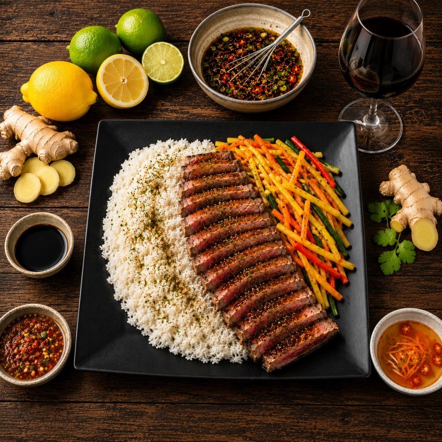 Bœuf mariné au gingembre