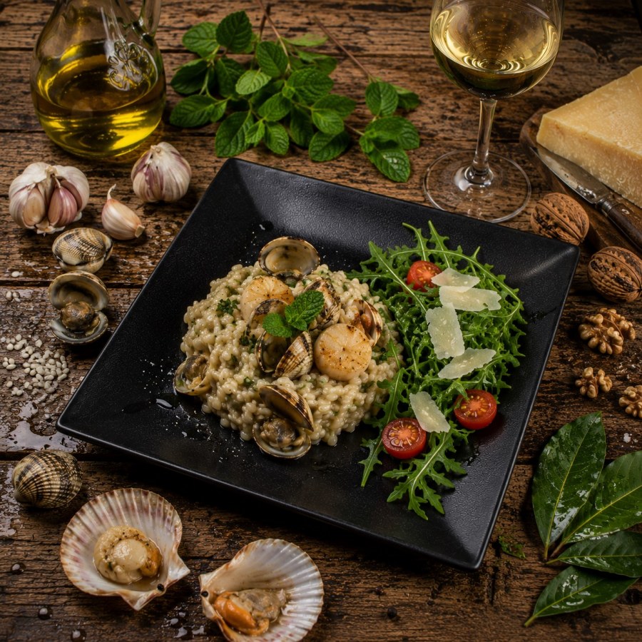 Risotto de coquillages à la menthe